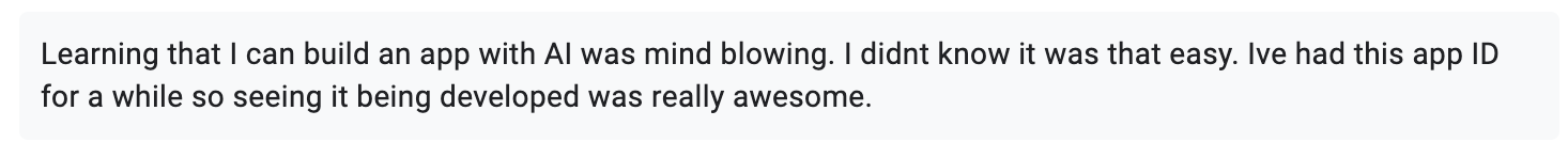 Anonymous feedback from workshop attendee