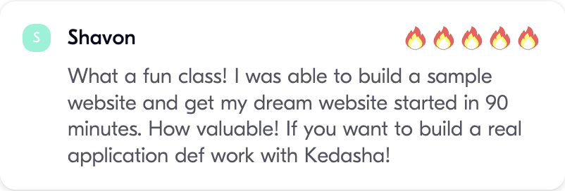 Shavon's workshop review